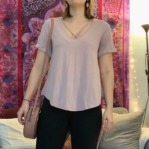 Lavender blouse with straps